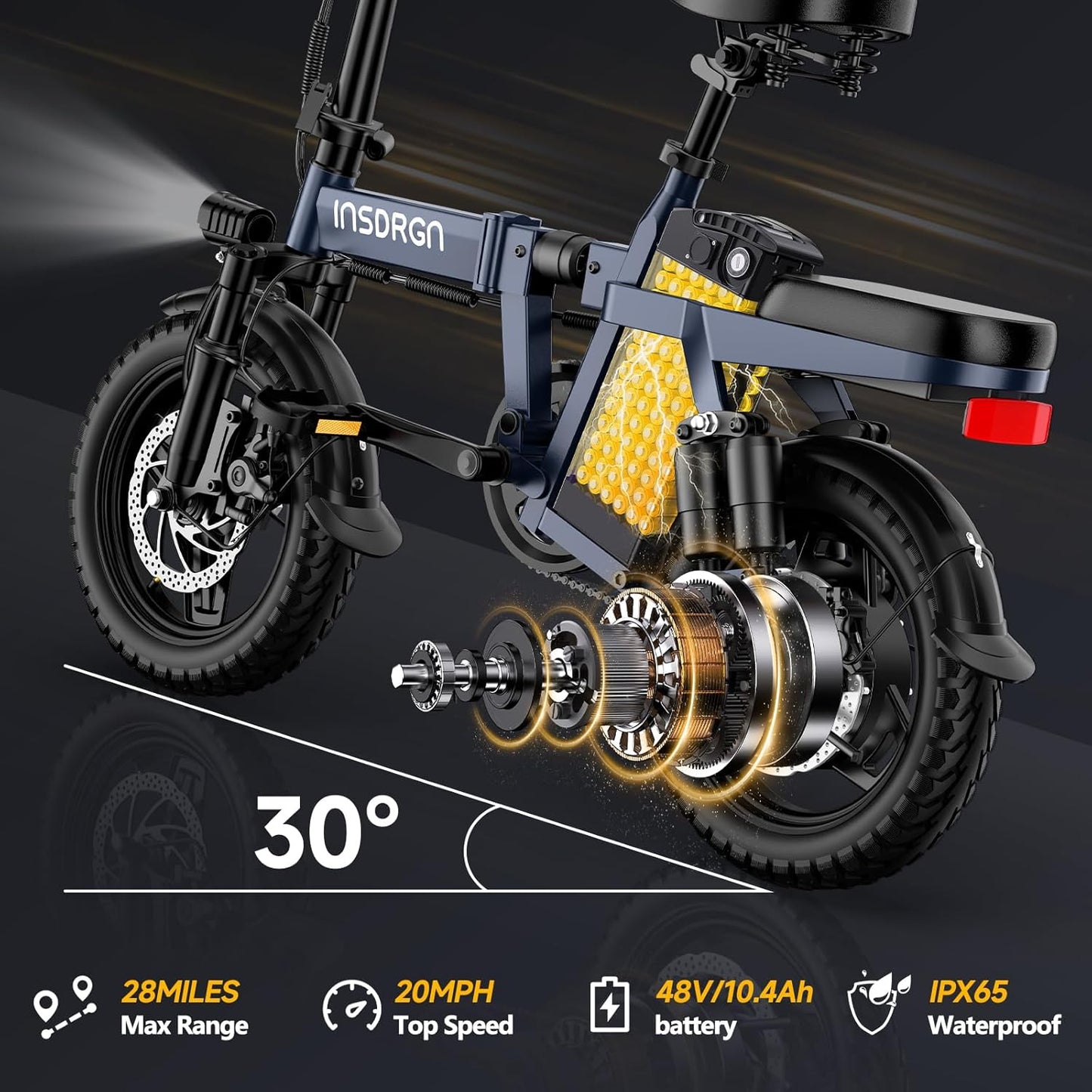 Folding Electric Bike for Adults INSDRGN