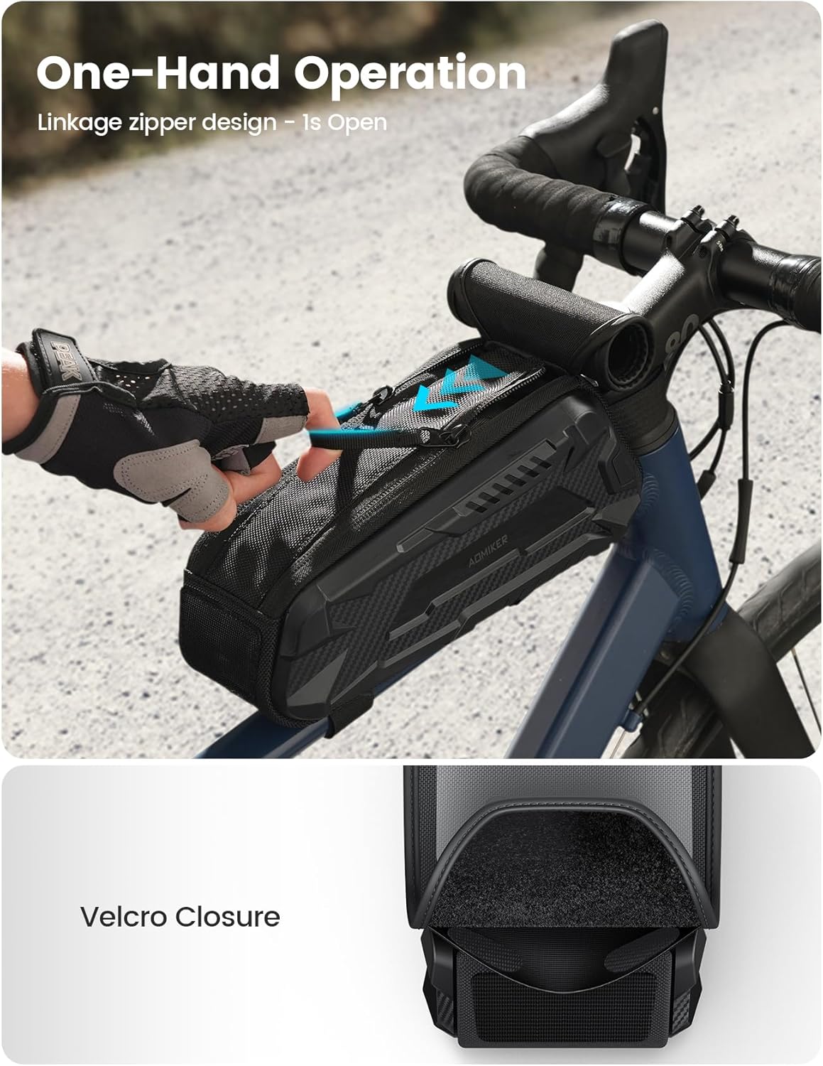 Bike Frame Bag Bike Phone Bag with 1.6L Capacity