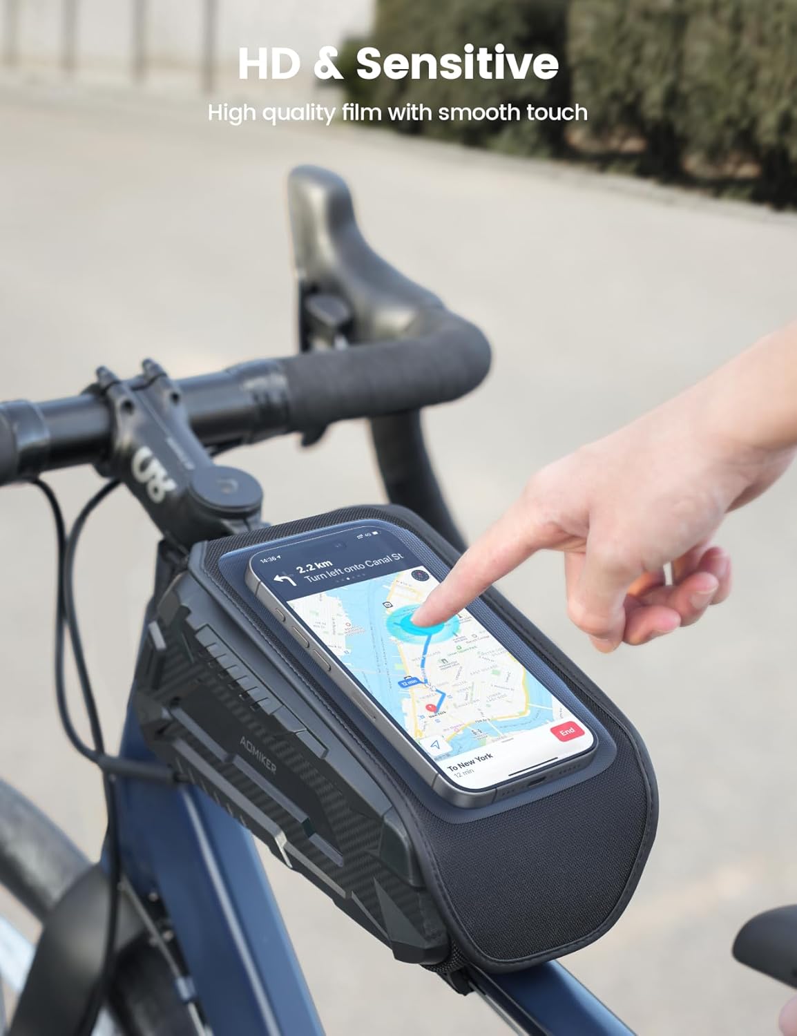Bike Frame Bag Bike Phone Bag with 1.6L Capacity